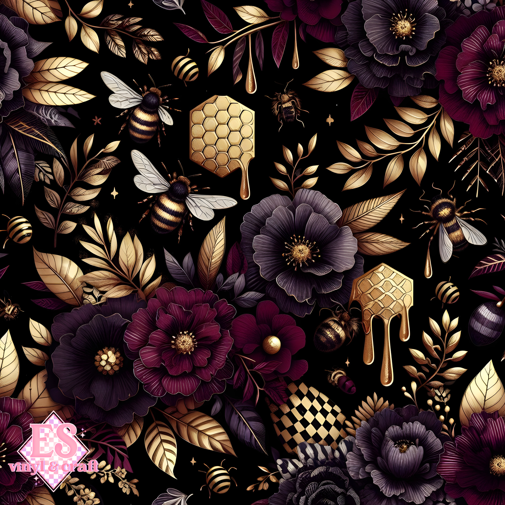 Nocturnal Honey Garden Collection - Section 1 - 12" x 12" Sheet image 6