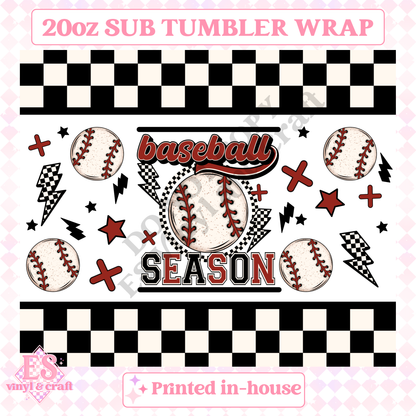 Baseball Season - Full 20oz Tumbler Sublimation Print image 1
