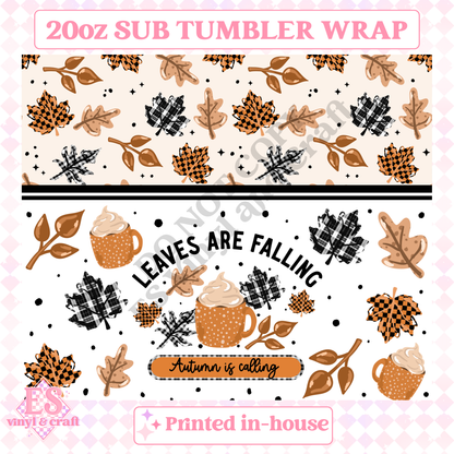 Leaves are Falling - Full 20oz Tumbler Sublimation Print image 1