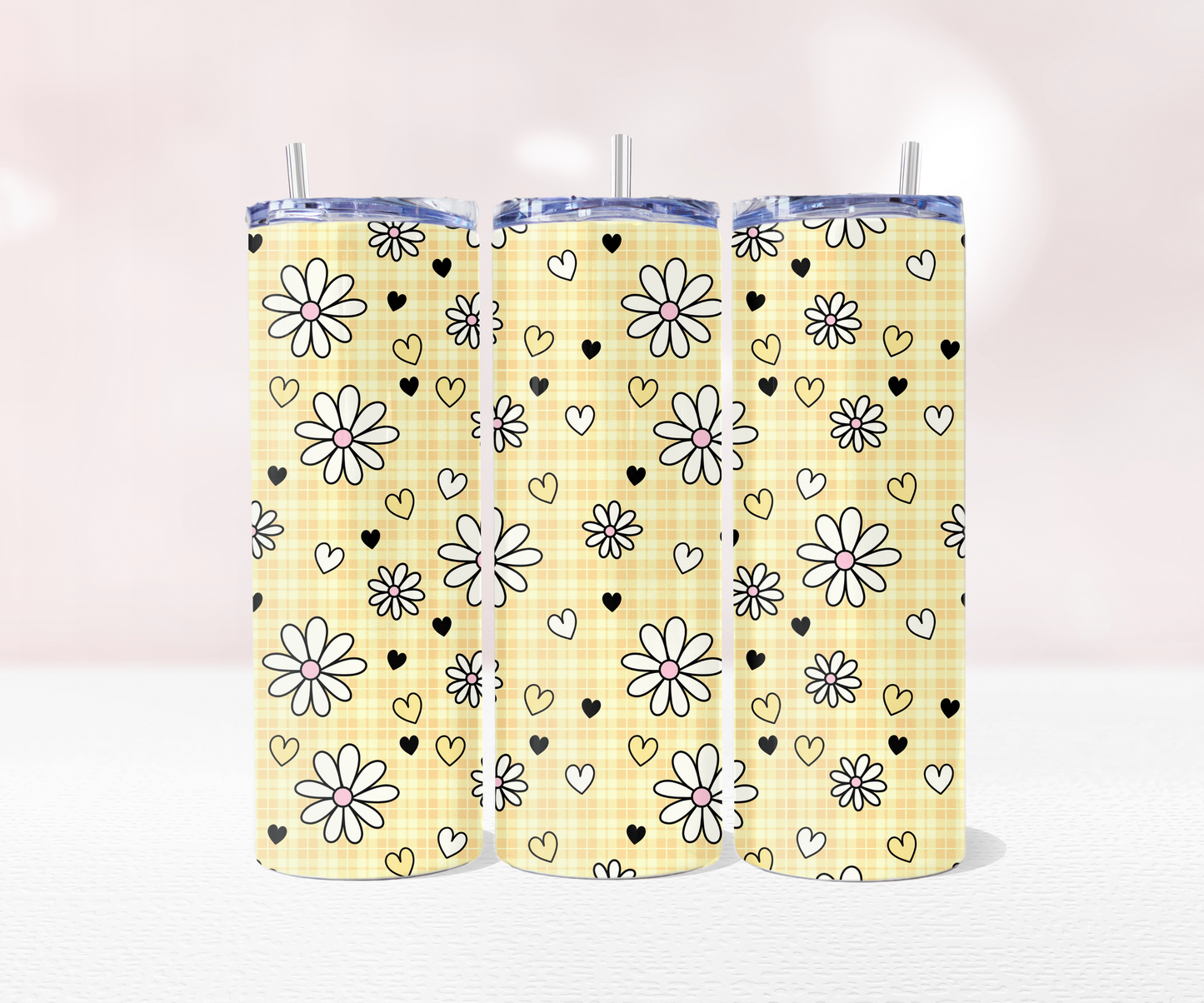 Daisy Seamless - Full 20oz Tumbler Sublimation Ready To Press Wrap image 2