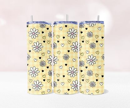 Daisy Seamless - Full 20oz Tumbler Sublimation Ready To Press Wrap image 2