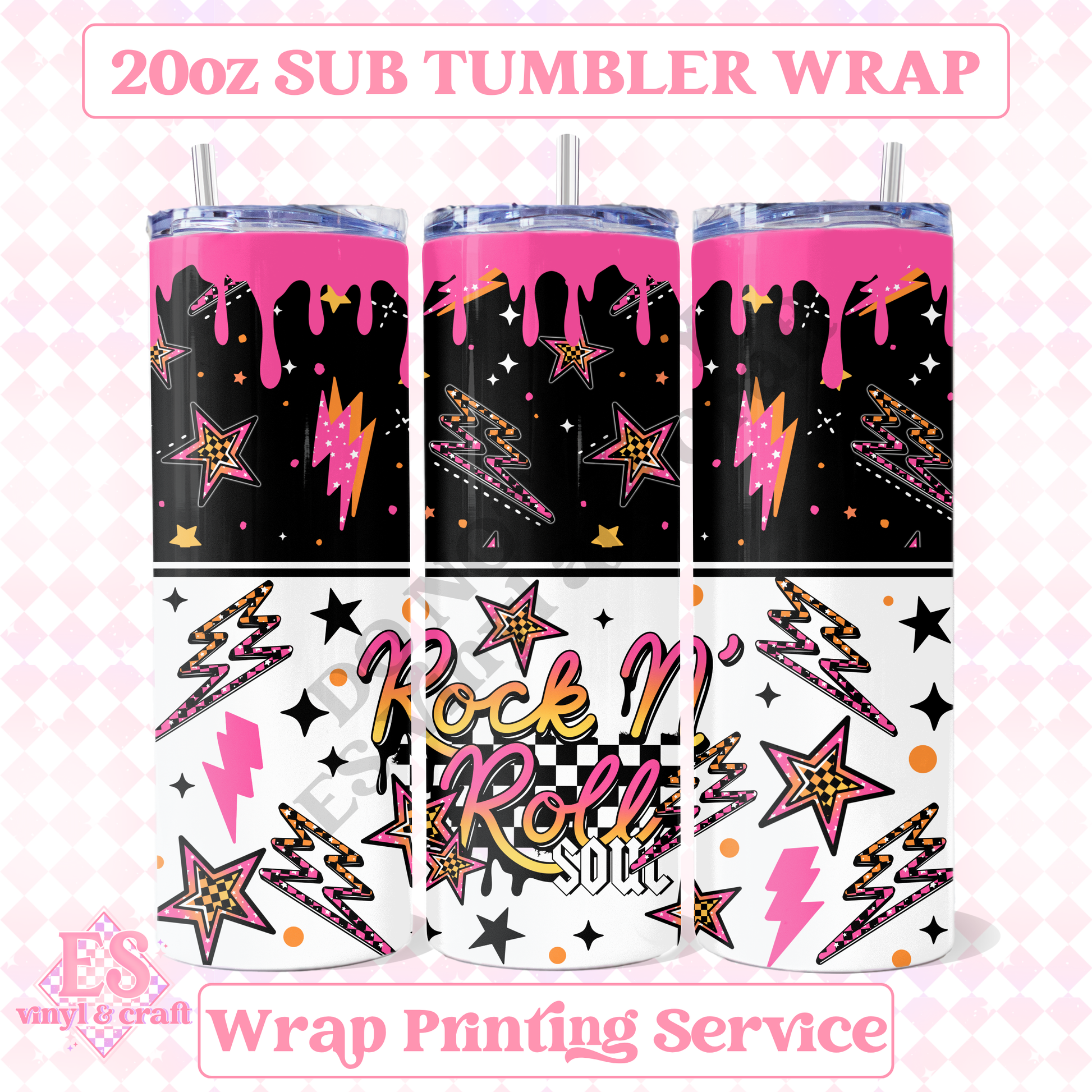 Rock and Roll Soul - Full 20oz Tumbler Sublimation Print image 0