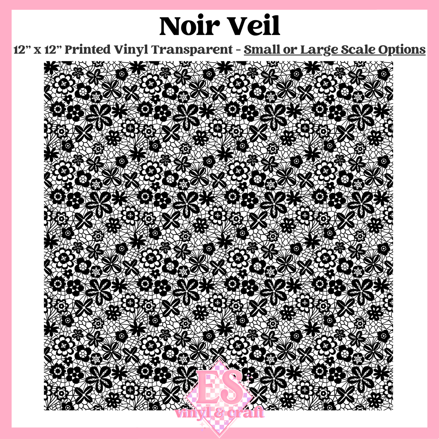 Noir Veil Transparent - Small or Large Scale Options - 12" x 12" Sheet image 0