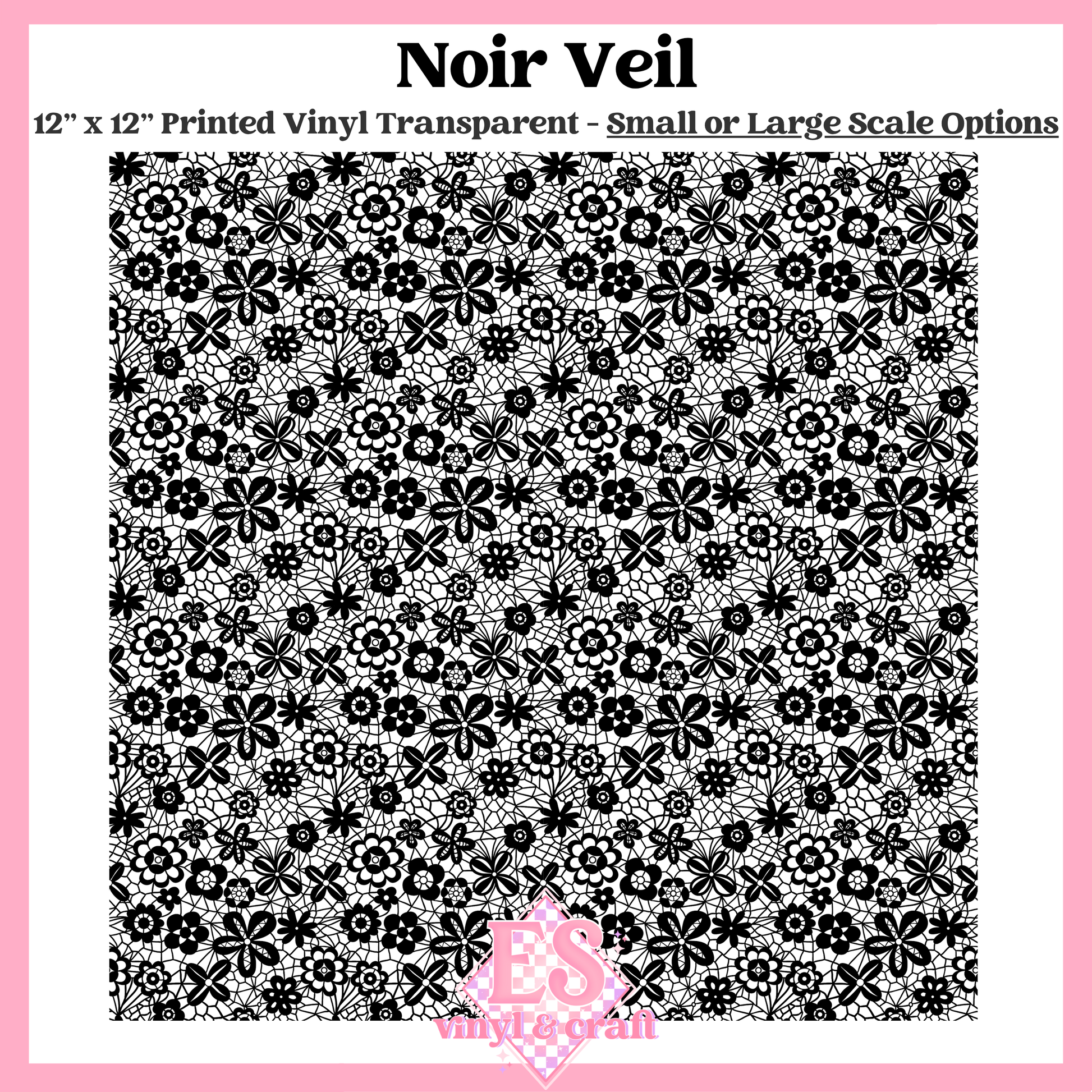 Noir Veil Transparent - Small or Large Scale Options - 12" x 12" Sheet image 0