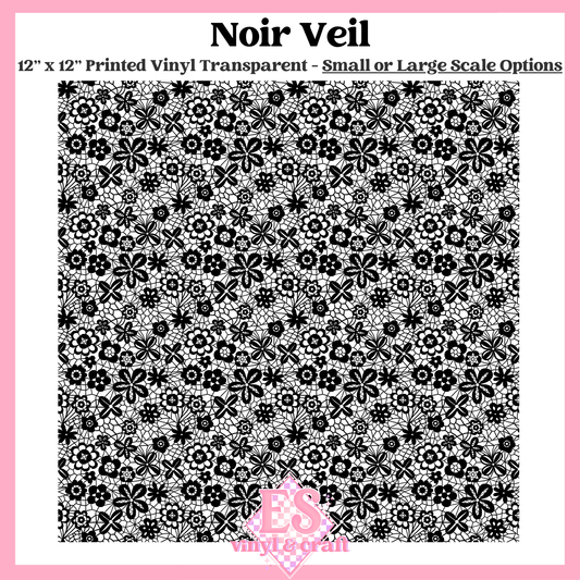 Noir Veil Transparent - Small or Large Scale Options - 12" x 12" Sheet image 0
