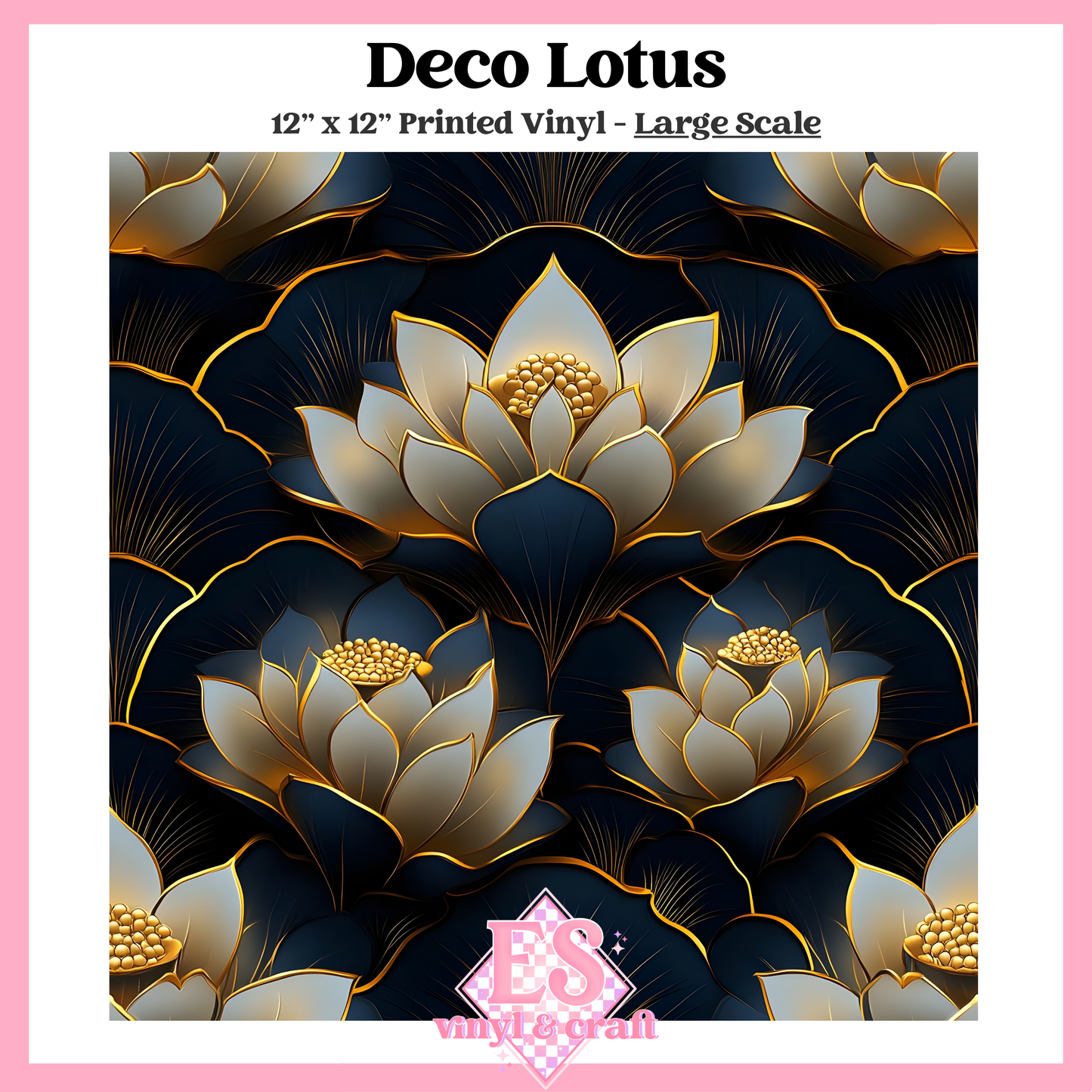 Deco Lotus - Small or Large Scale Options - 12" x 12" Sheet image 2