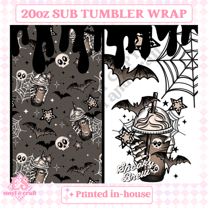 Spooky Coffee - Full 20oz Tumbler Sublimation Print image 1