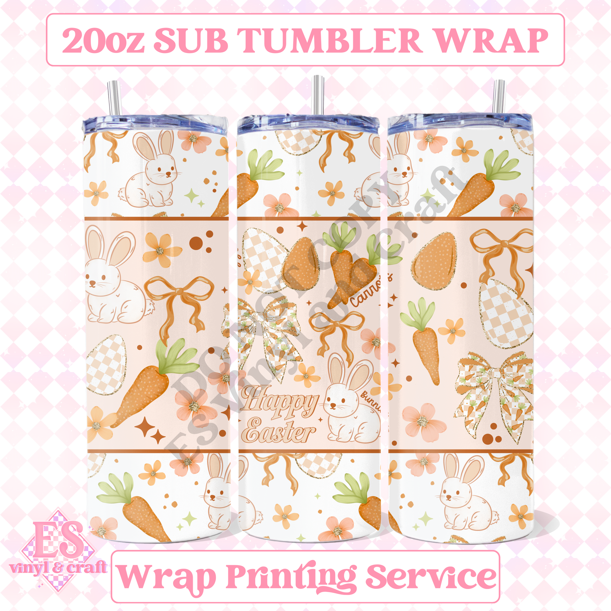 Happy Easter - Full 20oz Tumbler Sublimation Print image 0