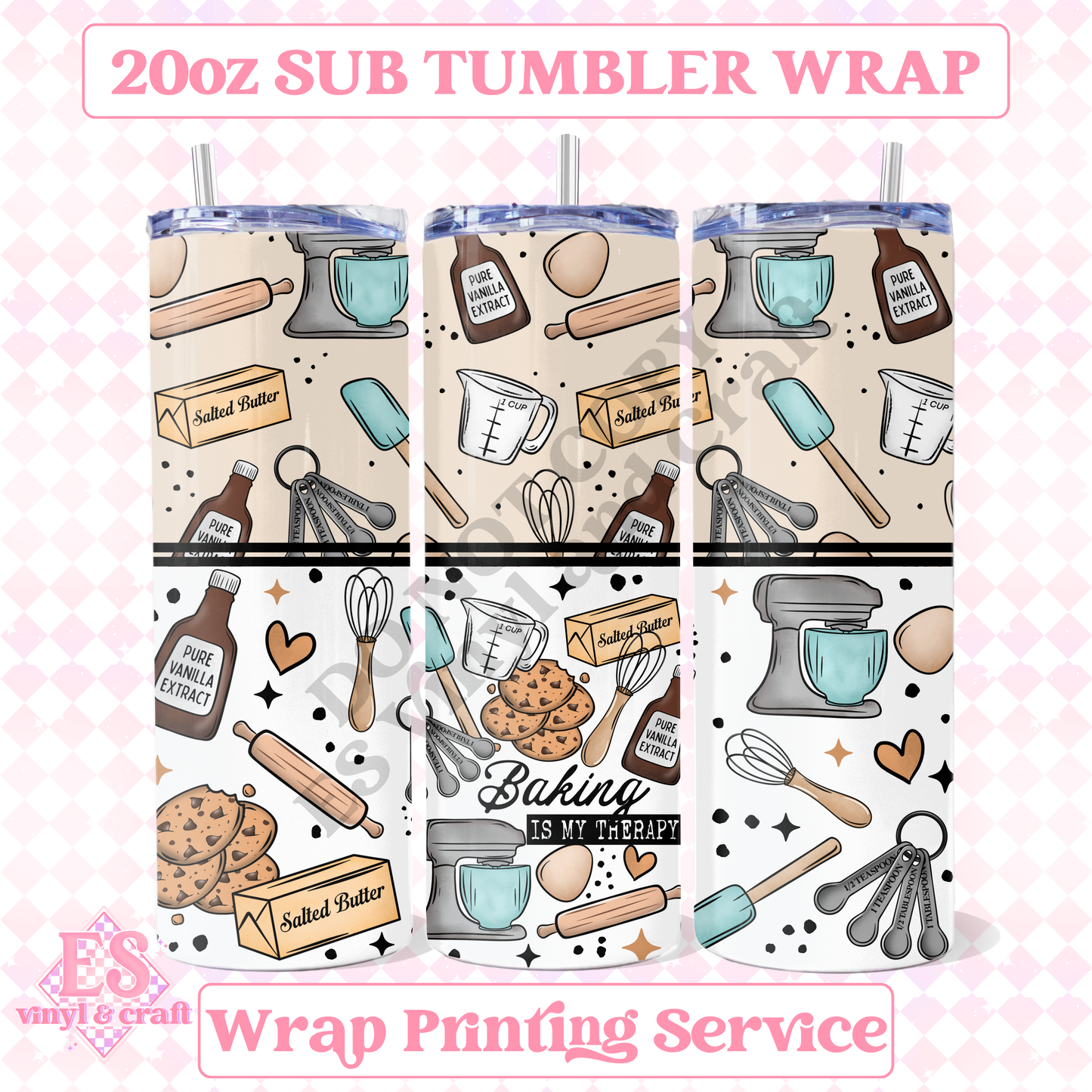 Baking - Full 20oz Tumbler Sublimation Print image 0