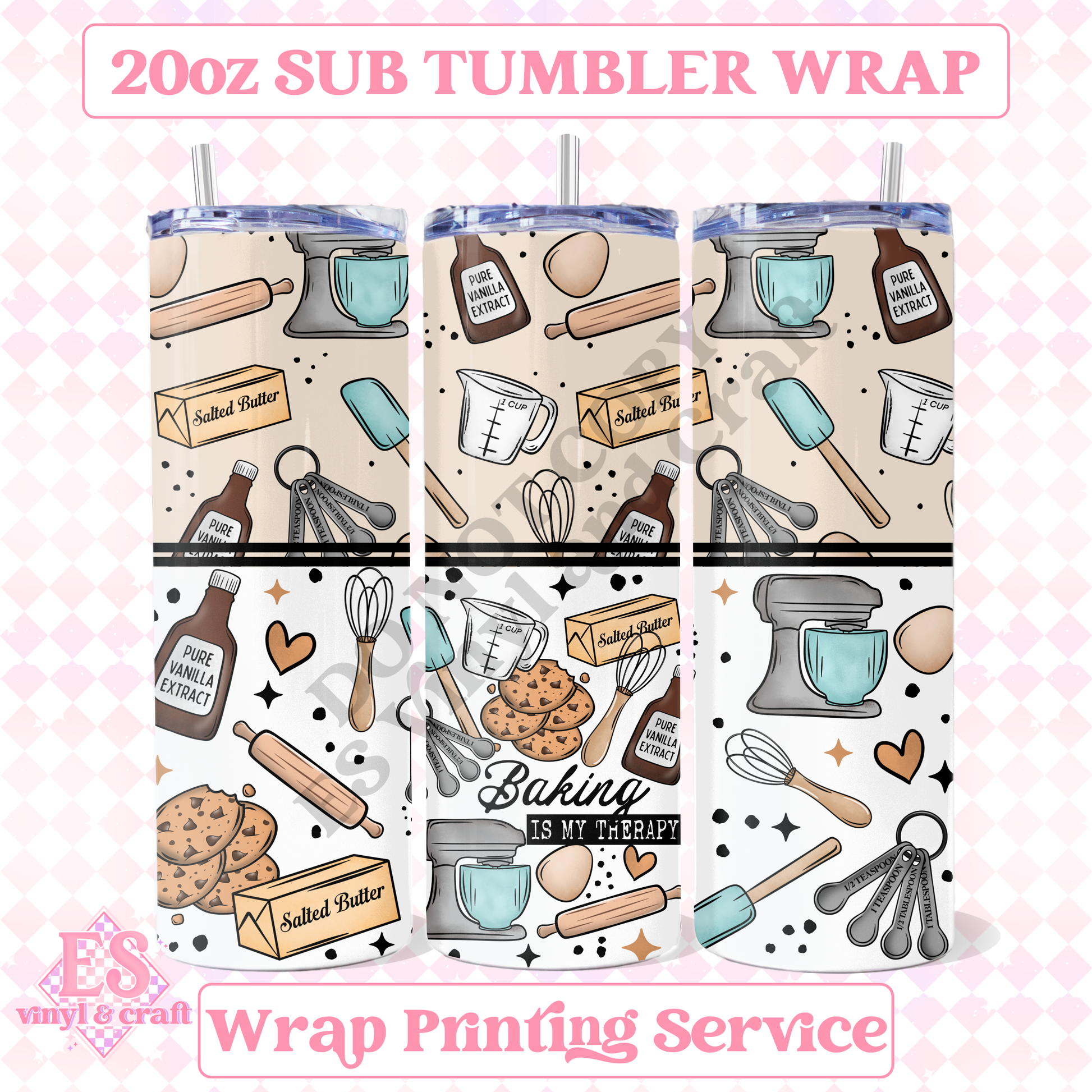 Baking - Full 20oz Tumbler Sublimation Print image 0