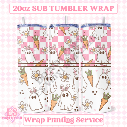 Ghostie Bunny - Full 20oz Tumbler Sublimation Print image 0