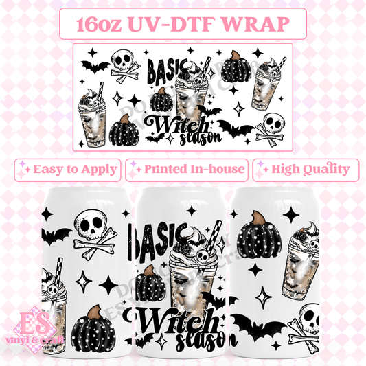 Basic Witch Season - 16oz Beer Can / Libbey UV-DTF Transfer image 0
