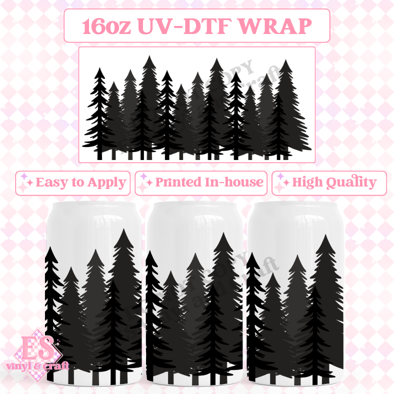 Trees - 16oz Beer Can / Libbey UV-DTF image 0