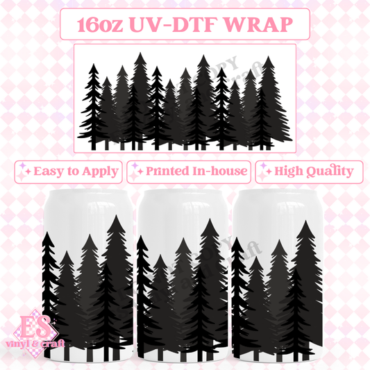 Trees - 16oz Beer Can / Libbey UV-DTF image 0