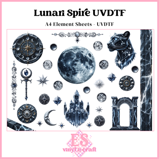 Lunari Spire - UVDTF Element Sheet (A4 Sheet)