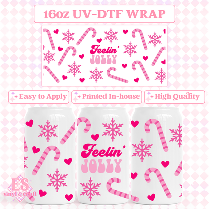 Christmas - 16oz Beer Can / Libbey UV-DTF Transfers image 3
