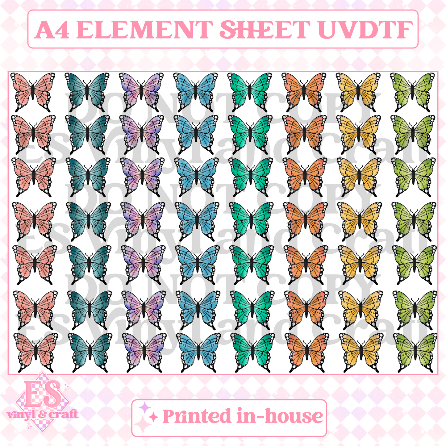 Butterflies - UVDTF (A4 Sheet) 210mm x 300mm image 0