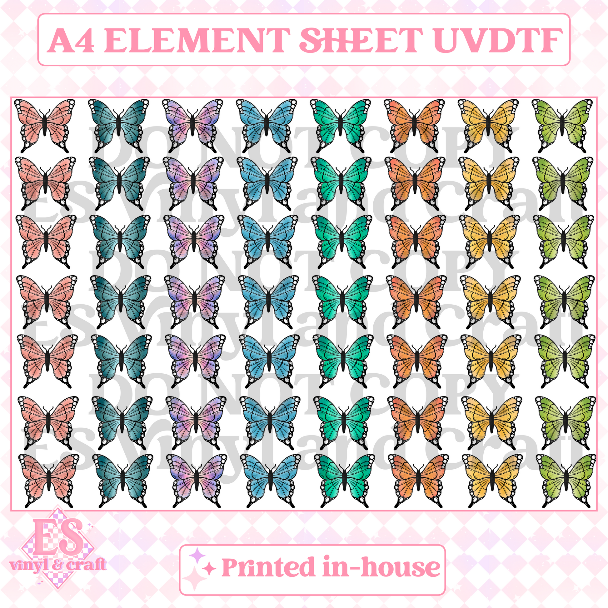 Butterflies - UVDTF (A4 Sheet) 210mm x 300mm image 0