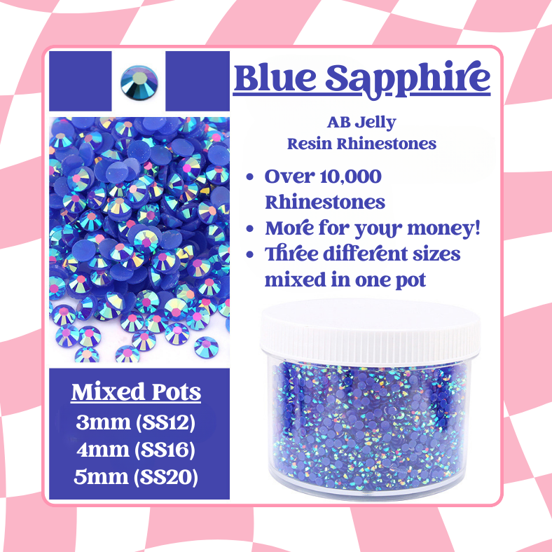 Rhinestone Mixed Pots - AB Jelly Rhinestones (3mm, 4mm, 5mm) 100g image 12