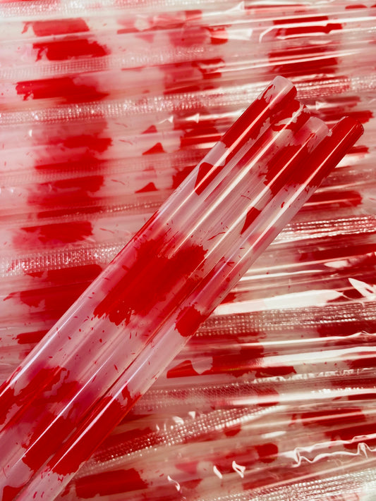 Blood Splatter Clear Straw image 0