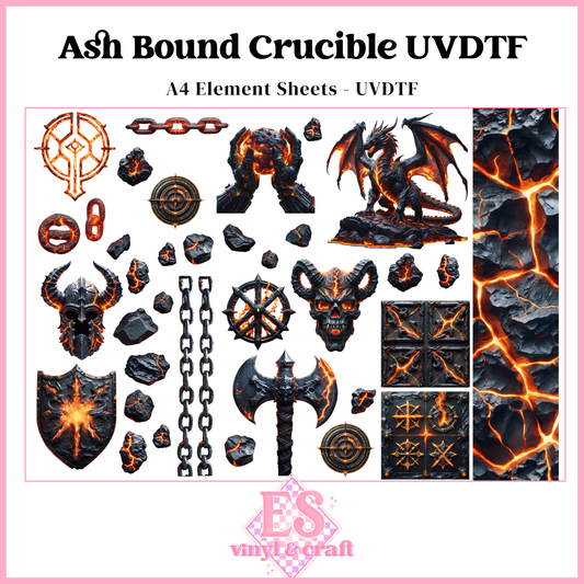 Ash Bound Crucible - UVDTF Element Sheet (A4 Sheet)