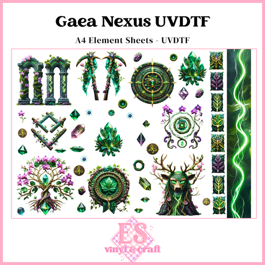Gaea Nexus - UVDTF Element Sheet (A4 Sheet)