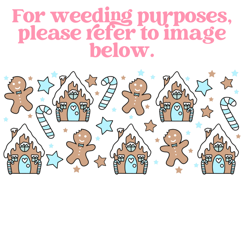Gingerbread House Blue Edition - 16oz Beer / Libbey Can Wrap Holographic Vinyl image 2