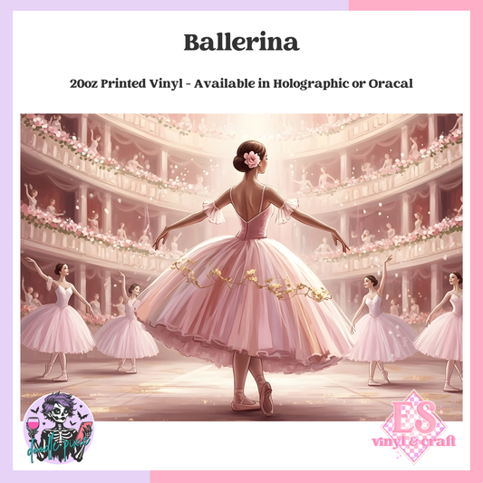 Ballerina - 20oz Printed Tumbler Self Adhesive Vinyl image 0