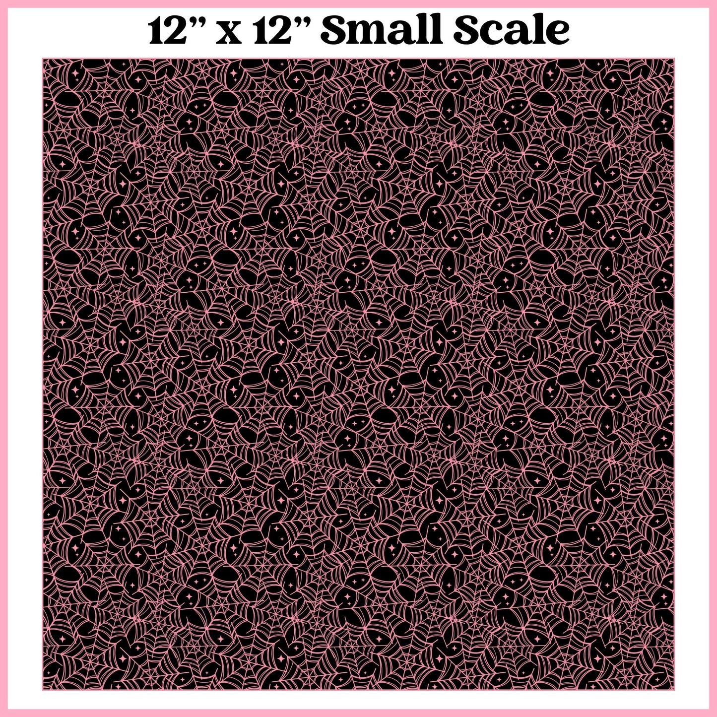 Pink on Black Webs - 12"x12" Printed Self Adhesive Vinyl