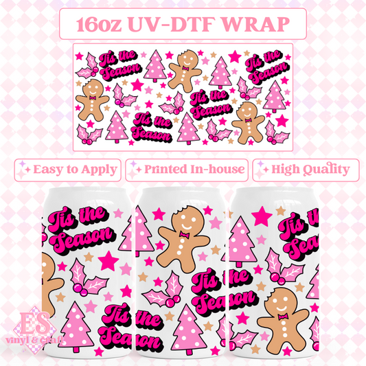 Tis The Season - UVDTF 16oz Libbey Can Wrap image 0