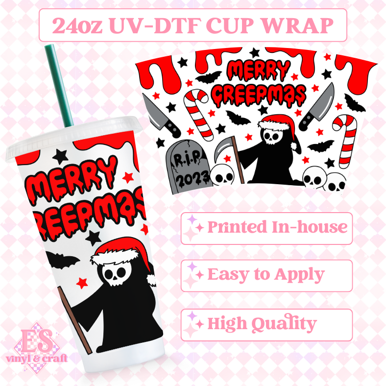 Merry Creepmas - UVDTF 24oz Cold Cup Wrap image 0