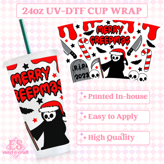 Merry Creepmas - UVDTF 24oz Cold Cup Wrap image 0