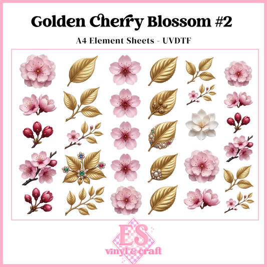 Golden Cherry Blossom #2 - UVDTF Element Sheet