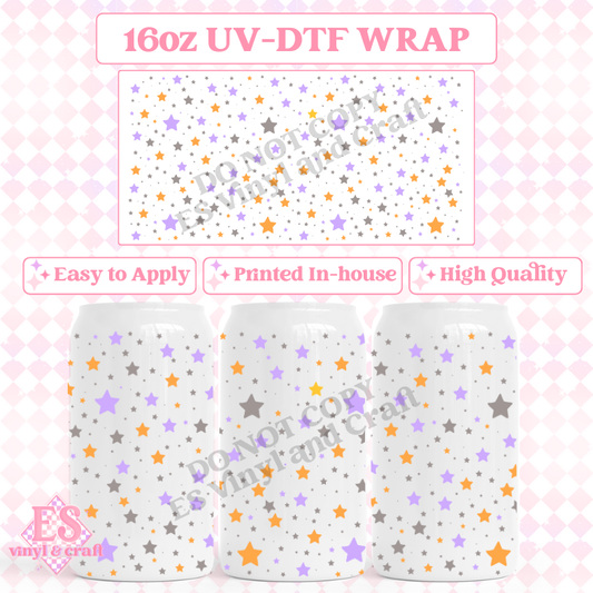 Stars - 16oz Beer Can / Libbey UV-DTF Transfers image 0