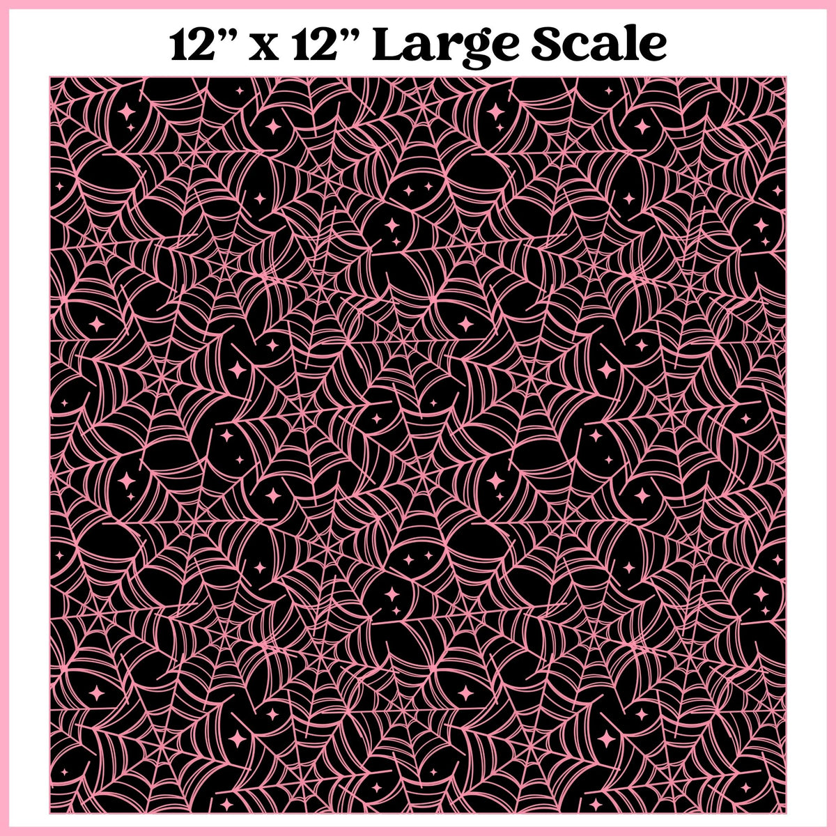 Pink on Black Webs - 12"x12" Printed Self Adhesive Vinyl