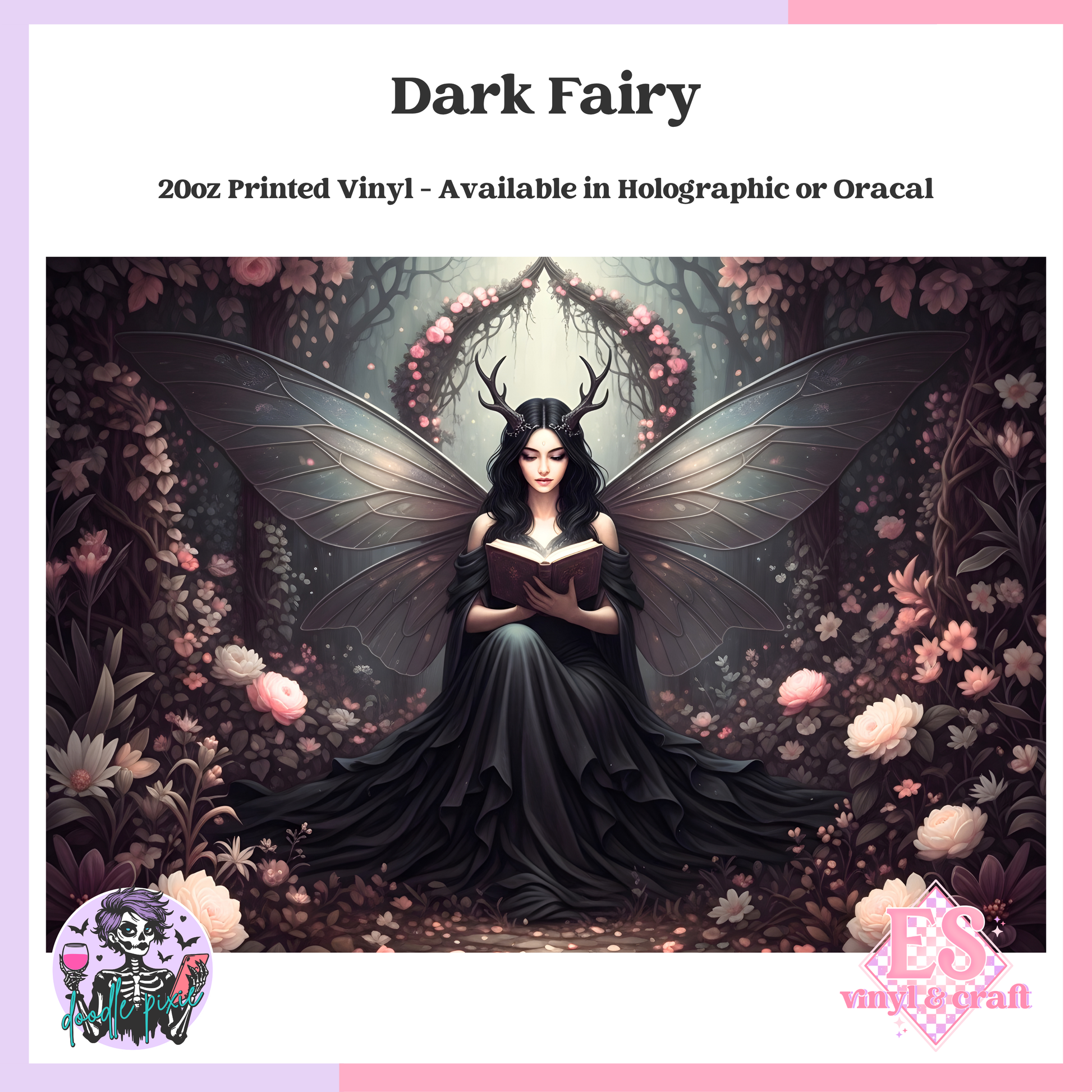 Dark Fairy - 20oz Printed Tumbler Self Adhesive Vinyl image 0