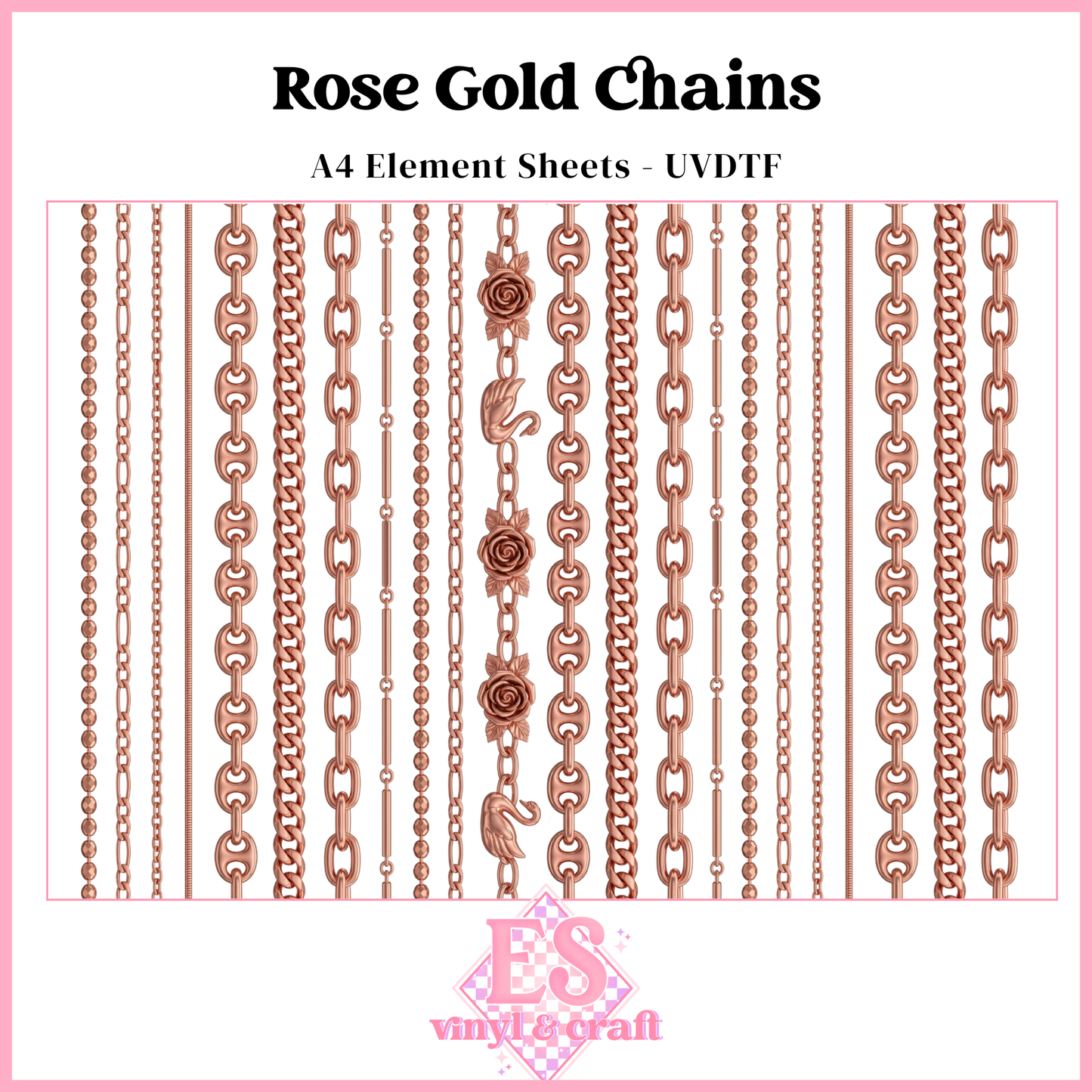 Rose Gold Chains - UVDTF Element Sheet