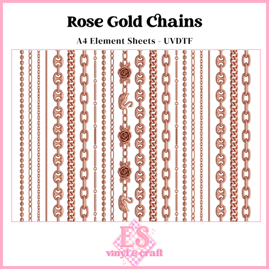 Rose Gold Chains - UVDTF Element Sheet