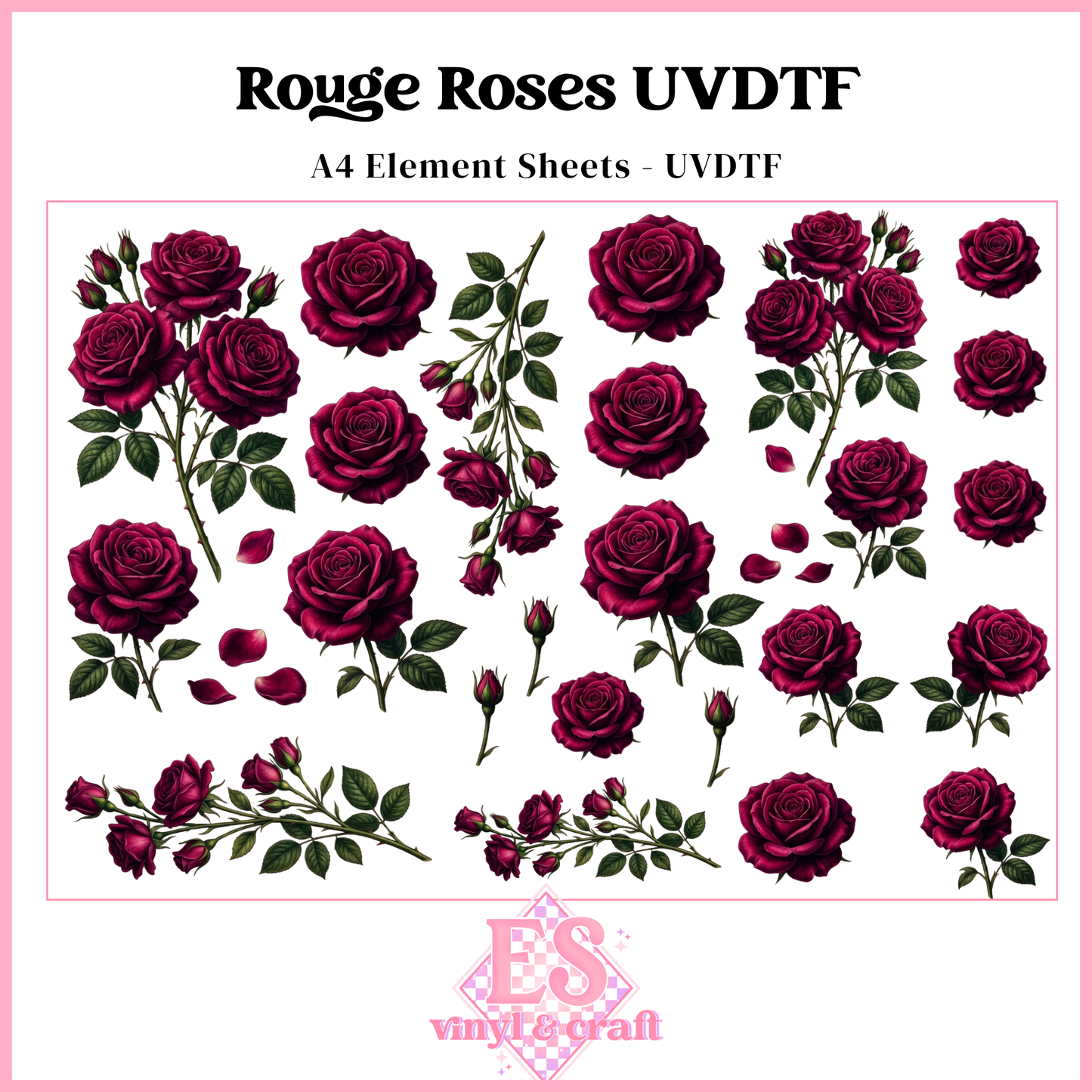 Rougie Roses - UVDTF Element Sheet