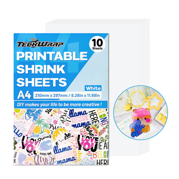 Teckwrap Printable Shrink Sheets - White (Pens or Inkjet Printer) image 0
