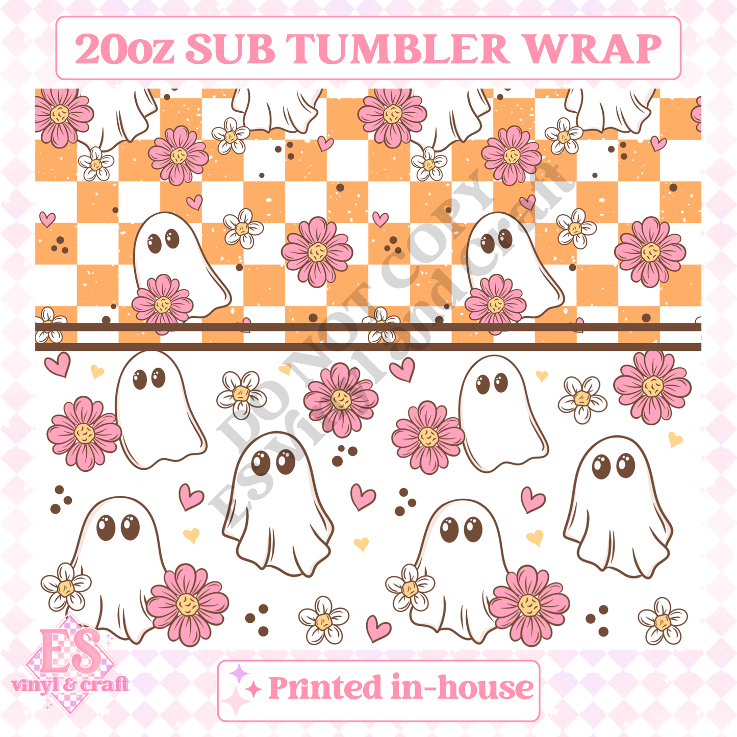 Spring Ghostie - Full 20oz Tumbler Sublimation Print image 1