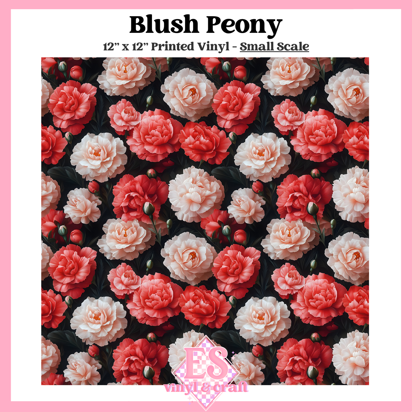 Blush Peony - Small or Large Scale Options - 12" x 12" Sheet image 1