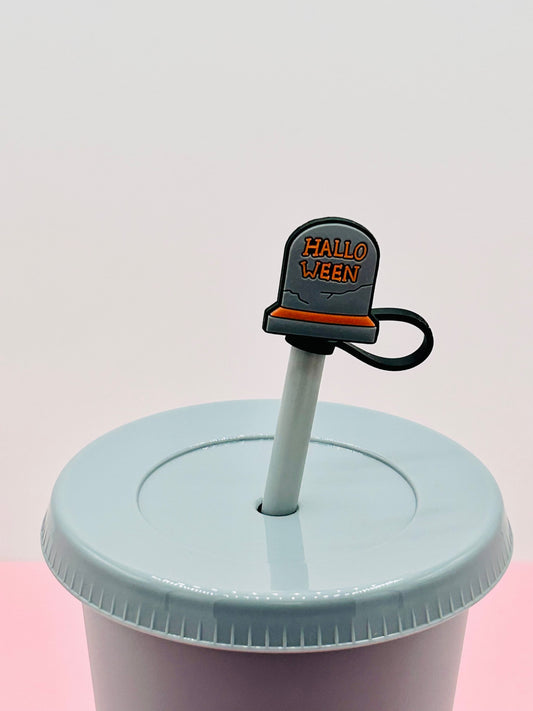 Straw Topper - Halloween Head Stone image 0