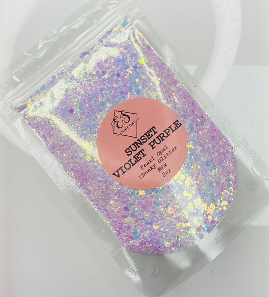 Sunset Violet Purple - Pearl Opal Chunky Glitter Mix image 0