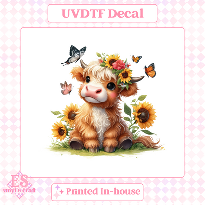 Sunflower Highland Cows - UV-DTF Decal Transfer image 13