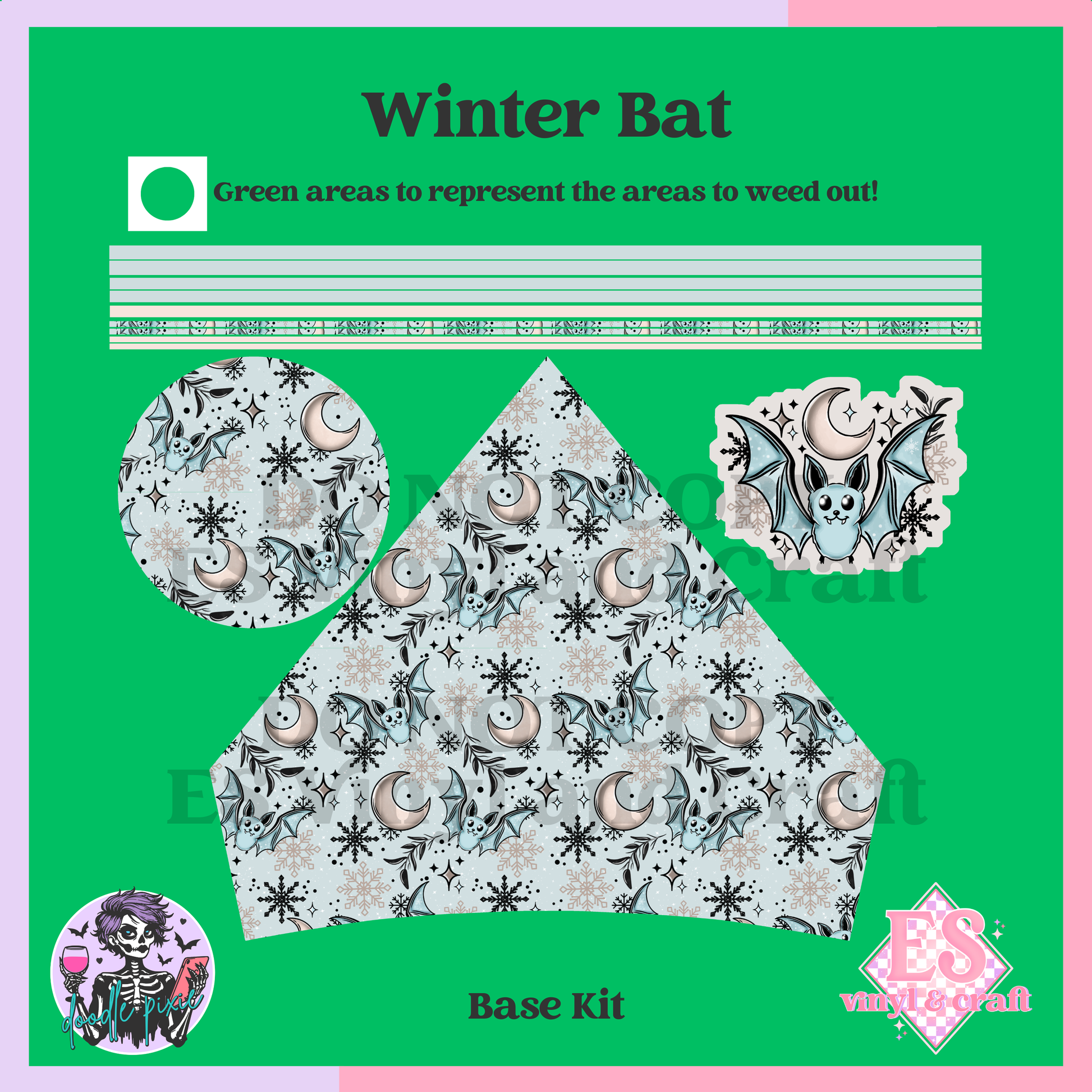 Winter Bat - 24oz Snowglobe Wrapper Kit image 4