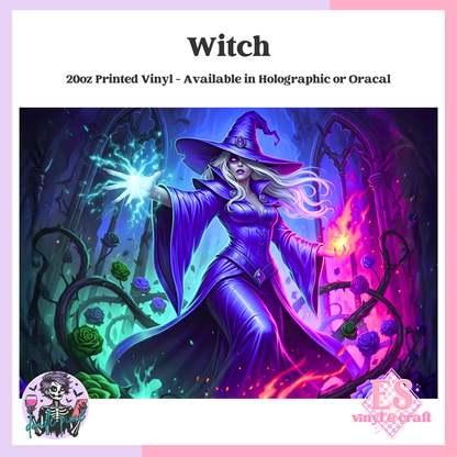 Witch - 20oz Printed Tumbler Self Adhesive Vinyl image 0