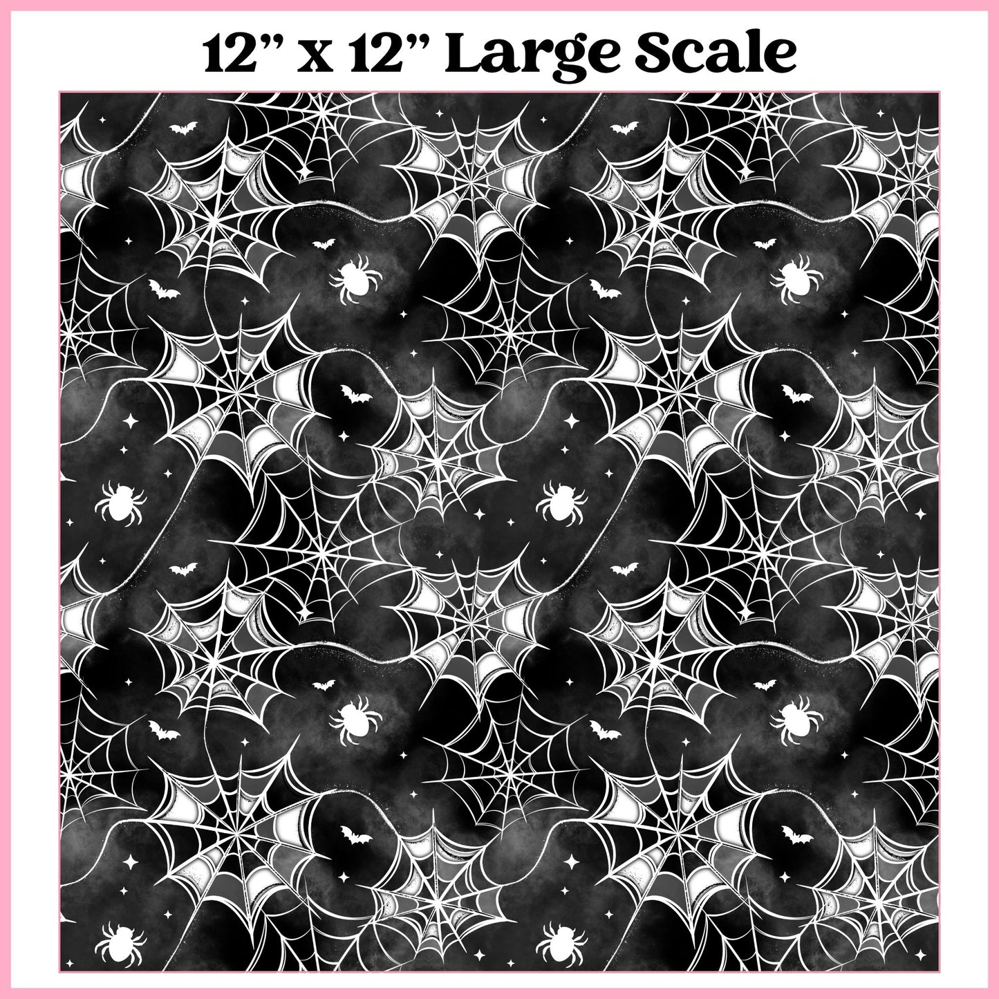 Black & White Spiderwebs - 12"x12" Printed Self Adhesive Vinyl