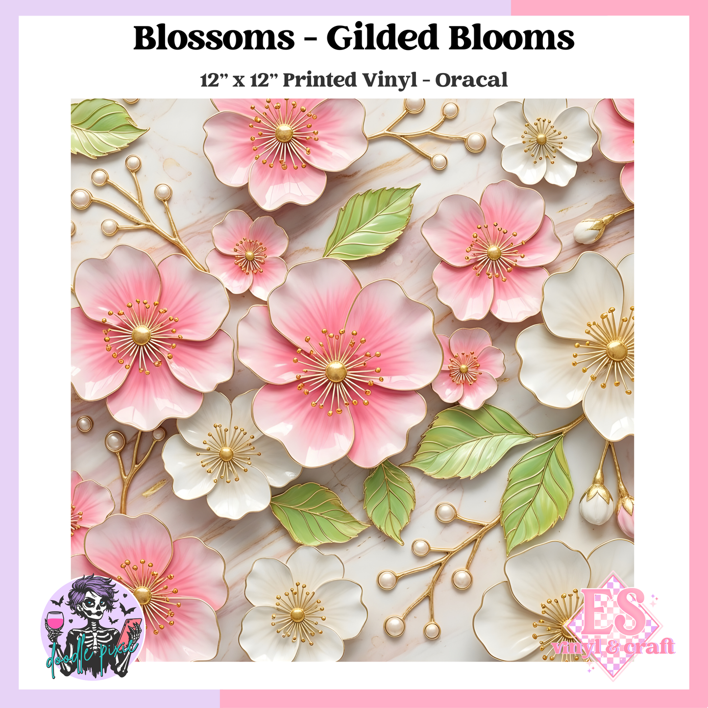 Blossoms - 12" x 12" Printed Vinyl image 0