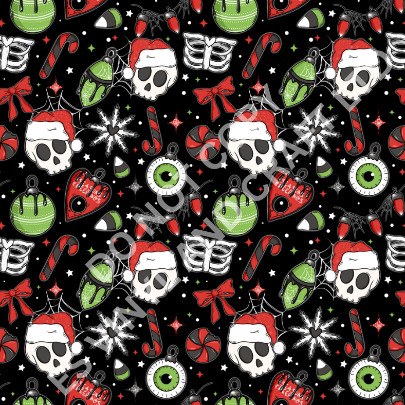 Creepy Christmas Holographic or Normal Printed Vinyl - A4 or 12" x 12" Sheet image 2